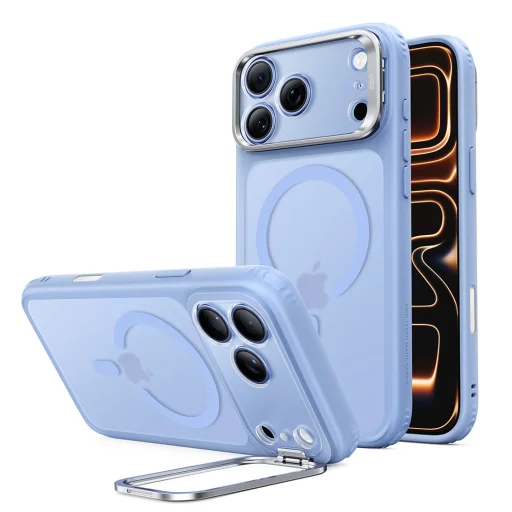 iPhone 18 Pro / iPhone 17 Pro matt világoskék ESR Classic Hybrid HaloLock Stash Stand tok - 1