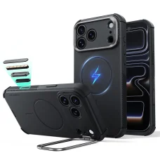 iPhone 18 Pro / iPhone 17 Pro čierne ESR Cyber Armor Kickstand nárazuvzdorné puzdro