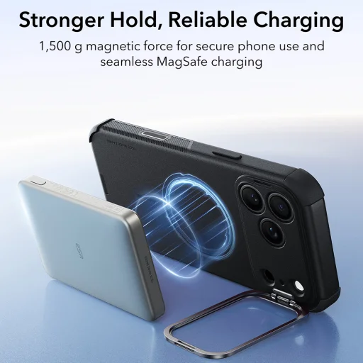 iPhone 18 Pro / iPhone 17 Pro čierne ESR Cyber Armor Kickstand nárazuvzdorné puzdro - 2