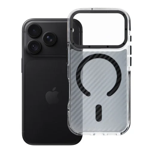  iPhone 17 Pro / 18 Pro fekete Fiber MagSafe-kompatibilis tok - 7