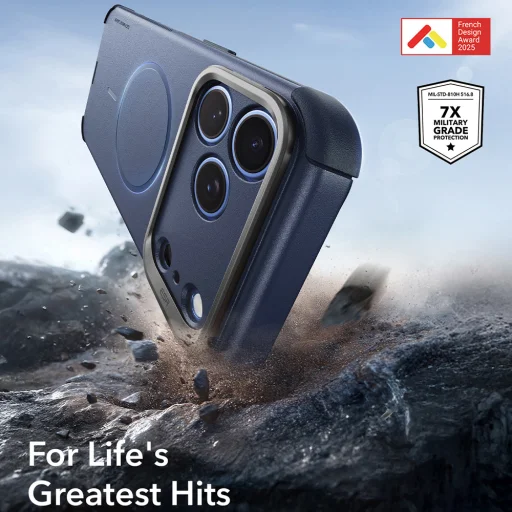 iPhone 18 Pro / iPhone 17 Pro kék ESR Cyber Armor kitámasztós tok - 5