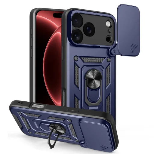 Modré puzdro Techsuit CamShield pre iPhone 18 Pro / iPhone 17 Pro - 1