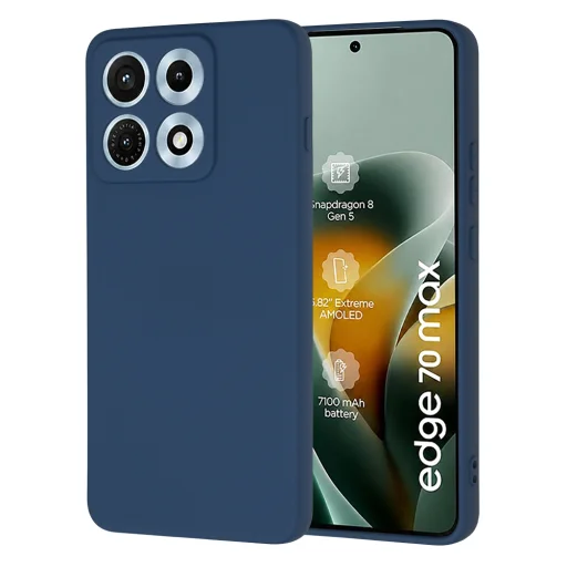Tmavomodré silikónové puzdro Techsuit SoftFlex pre Motorola Edge 70 Max - 1