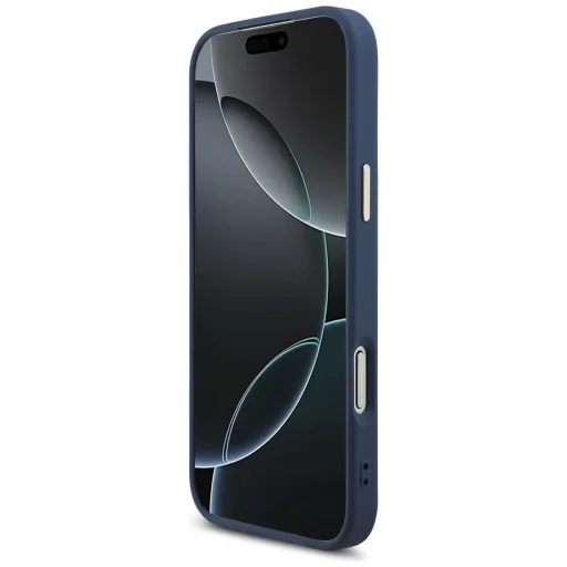 Apple iPhone 18 Pro Max modrý Guess 4G kryt z PU umelej kože s kovovým logom a zlatým orámovaním fotoaparátu - 5