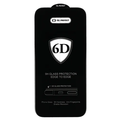  Samsung Galaxy S22/S23 fekete Tel Protect Full Glue 6D edzett üvegfólia ujjlenyomatos feloldással – 10 db - 2