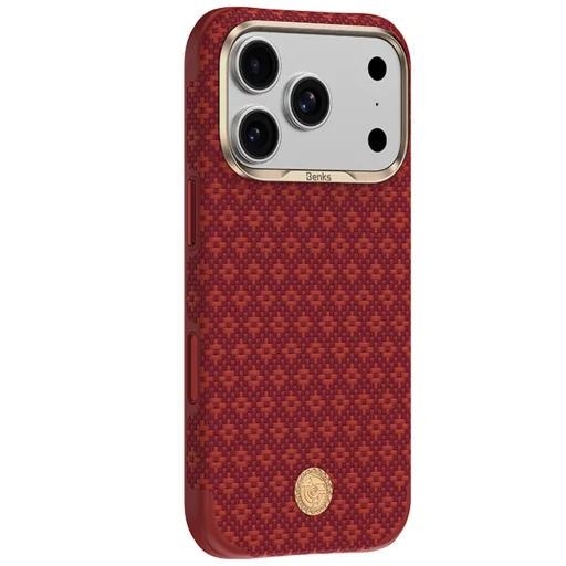 Apple iPhone 18 Pro/17 Pro Sawy červené Benks ArmorGrid Edge X9 Air Navigator kevlarové puzdro - 5