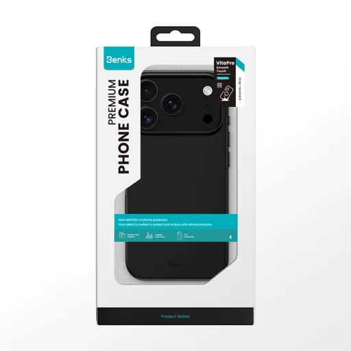 Benks Magnetic Vita Pro mágneses szilikontok iPhone 18 Pro Max / 17 Pro Max készülékhez, fekete, kameravezérlő gombbal - 6