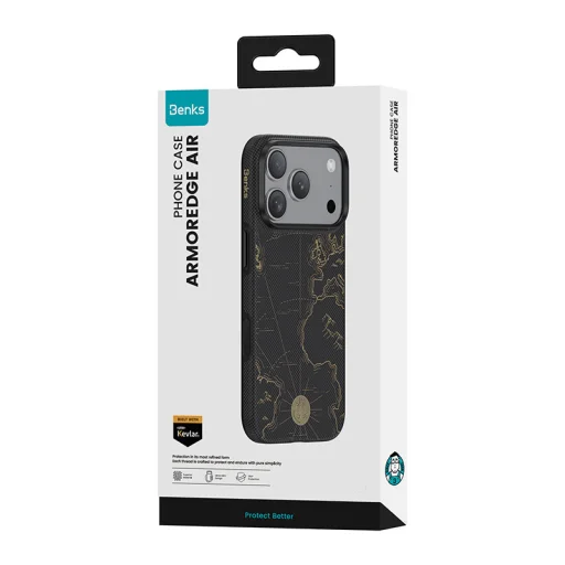  iPhone 18 Pro Max / iPhone 17 Pro Max fekete Benks ArmorEdge X1 Air Navigator fémkeretes tok - 12