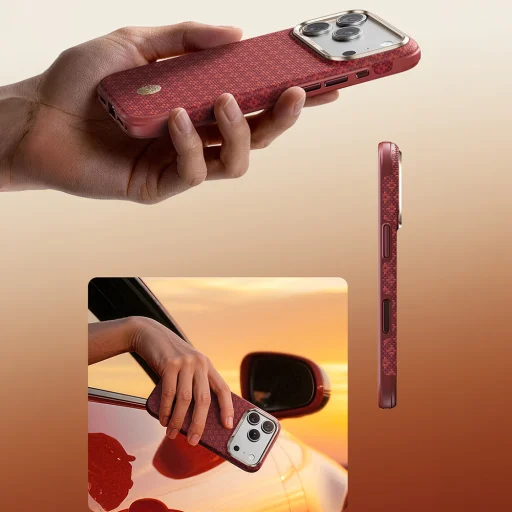  iPhone 18 Pro Max / 17 Pro Max Sawy piros Benks ArmorGrid Edge X9 Air Navigator Kevlar tok - 11