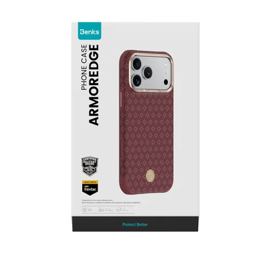 iPhone 18 Pro Max / 17 Pro Max Sawy piros Benks ArmorGrid Edge X9 Air Navigator Kevlar tok - 16