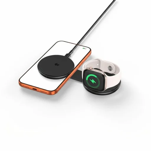 Tech-Protect A55 2 v 1 magnetická MagSafe bezdrôtová nabíjačka 25 W, čierna - 2