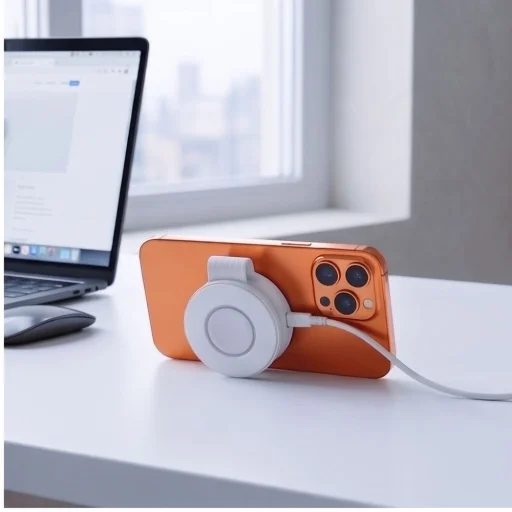 Tech-Protect A55 2 v 1 MagSafe Qi2.2 bezdrôtová nabíjačka 25 W, biela - 9