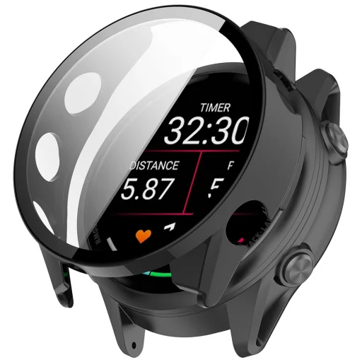 Garmin Forerunner 70 / Forerunner 170 čierne puzdro Techsuit Defense360 Pro s ochranou displeja - 1