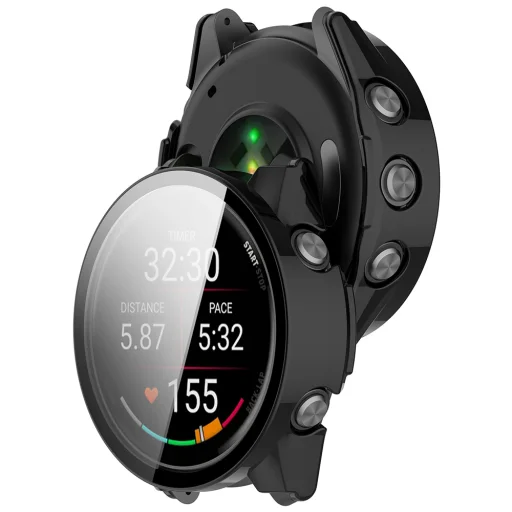 Garmin Forerunner 70 / Forerunner 170 čierne puzdro Techsuit Defense360 Pro s ochranou displeja - 2