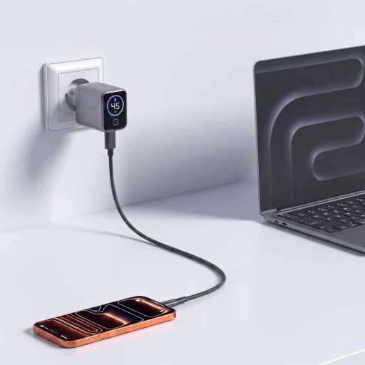 Tech-Protect PowerVision NC45W-GaN 45W USB-C sieťová nabíjačka, tmavosivá - 6