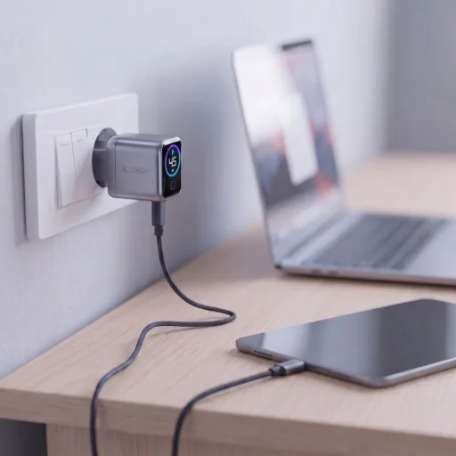 Tech-Protect PowerVision NC45W-GaN 45W USB-C sieťová nabíjačka, tmavosivá - 8