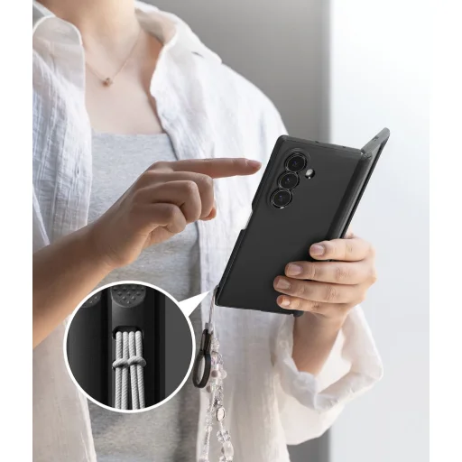 Čierne magnetické MagSafe puzdro Ringke Onyx Flap pre Samsung Galaxy Z Fold 8 Ultra - 8