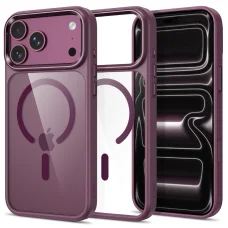 iPhone 17 Pro / 18 Pro Tmavá čerešňa/priehľadné Tech-Protect Magmat MagSafe CC puzdro