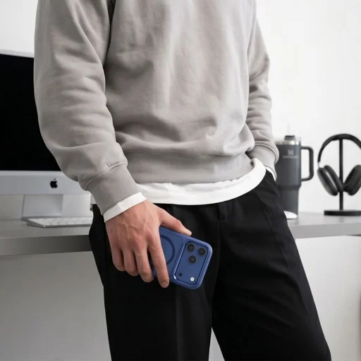 iPhone 17 Pro / 18 Pro tmavomodré/priehľadné Tech-Protect Magmat MagSafe puzdro s ovládaním kamery - 6