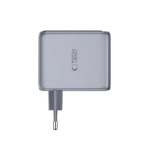 Tech-Protect PowerVision NC100W-GaN 3-portová 100W sieťová nabíjačka, tmavosivá (2×USB-C, 1×USB-A) - 3