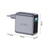Tech-Protect PowerVision NC140W-GaN 140W 4-portová sieťová nabíjačka, tmavosivá (3×USB-C, 1x USB-A) thumbnail