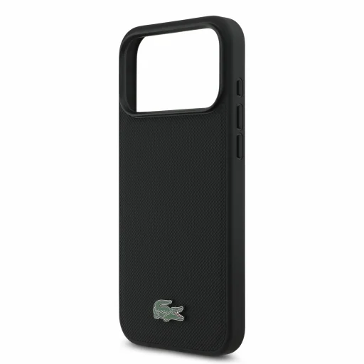  iPhone 18 Pro Max fekete Lacoste PVC Iconic Petit Pique fém logós MagSafe tok - 5
