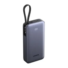 UGREEN PB537 20000 mAh 55 W powerbanka so zabudovaným USB-C káblom, sivá