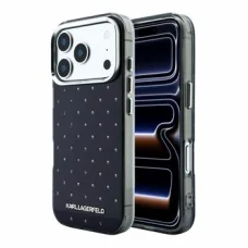 iPhone 18 Pro čierny kryt Karl Lagerfeld IML so štrasovými kamienkami MagSafe