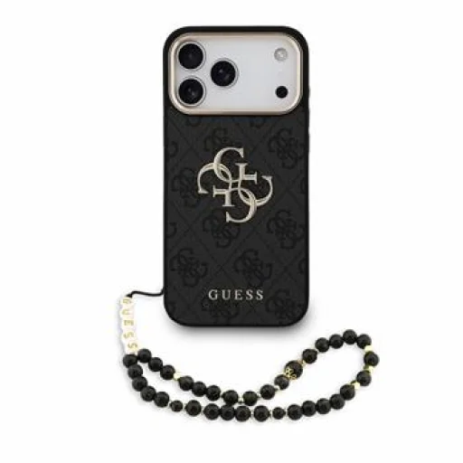 iPhone 18 Pro Max čierne puzdro Guess 4G s kovovým logom a remienkom - 1