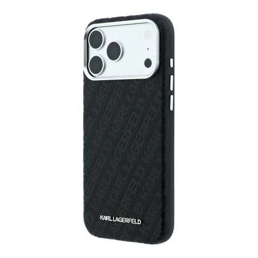 iPhone 18 Pro čierny Karl Lagerfeld PU s granitovým vzorom MagSafe zadný kryt - 2