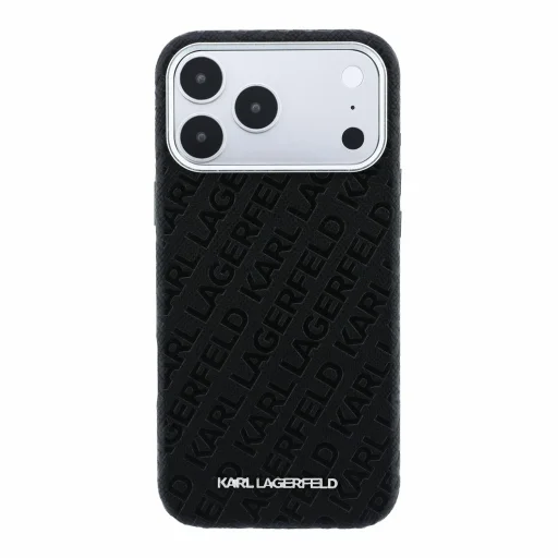 iPhone 18 Pro čierny Karl Lagerfeld PU s granitovým vzorom MagSafe zadný kryt - 3