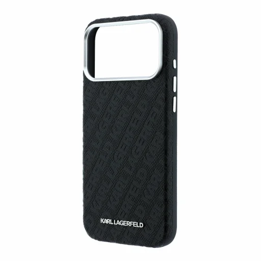 iPhone 18 Pro čierny Karl Lagerfeld PU s granitovým vzorom MagSafe zadný kryt - 5