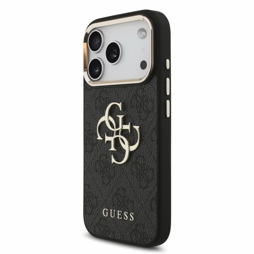 iPhone 18 Pro čierne puzdro Guess PU 4G Metal Logo s remienkom - 3