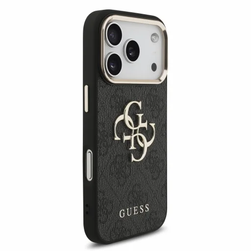 iPhone 18 Pro čierne puzdro Guess PU 4G Metal Logo s remienkom - 5