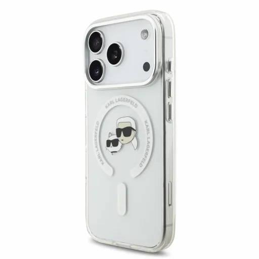 iPhone 18 Pro biely Karl Lagerfeld IML K&CH Heads Metal Frame MagSafe kryt - 2