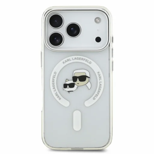 iPhone 18 Pro biely Karl Lagerfeld IML K&CH Heads Metal Frame MagSafe kryt - 3