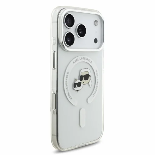 iPhone 18 Pro biely Karl Lagerfeld IML K&CH Heads Metal Frame MagSafe kryt - 4