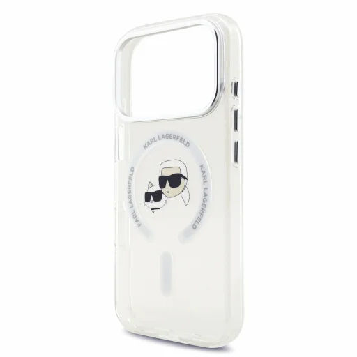 iPhone 18 Pro biely Karl Lagerfeld IML K&CH Heads Metal Frame MagSafe kryt - 5