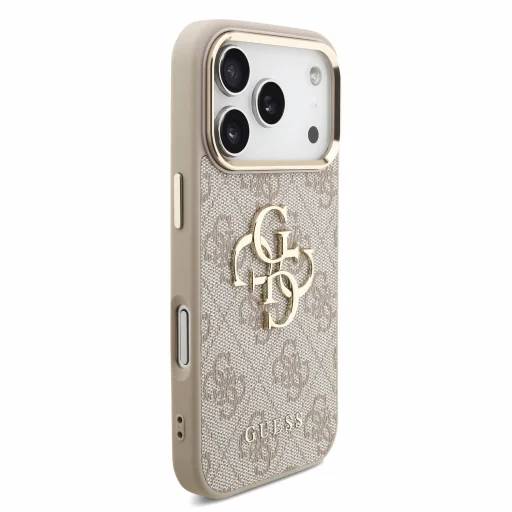 iPhone 18 Pro ružový Guess PU 4G Metal Logo Strap kryt - 5