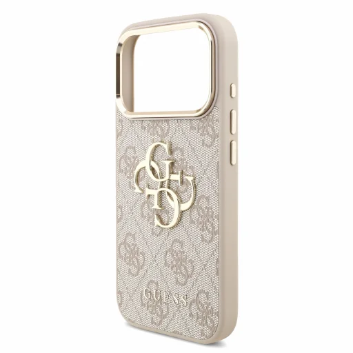 iPhone 18 Pro ružový Guess PU 4G Metal Logo Strap kryt - 6