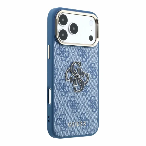 Modré puzdro Guess PU 4G Resin Metal Logo pre iPhone 18 Pro - 4