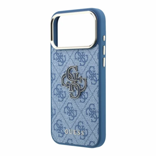 Modré puzdro Guess PU 4G Resin Metal Logo pre iPhone 18 Pro - 5