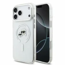 iPhone 18 Pro Max biely Karl Lagerfeld IML K&CH Heads MagSafe kryt s kovovým rámom