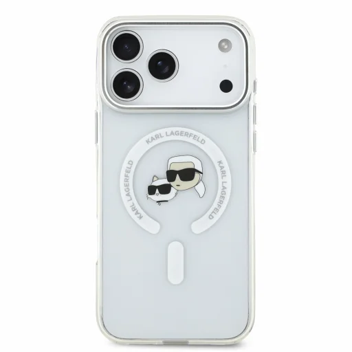 iPhone 18 Pro Max biely Karl Lagerfeld IML K&CH Heads MagSafe kryt s kovovým rámom - 3