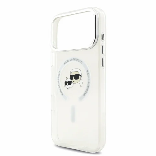 iPhone 18 Pro Max biely Karl Lagerfeld IML K&CH Heads MagSafe kryt s kovovým rámom - 5