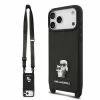 iPhone 18 Pro čierne Karl Lagerfeld Saffiano Crossbody Strap Karl and Choupette puzdro thumbnail