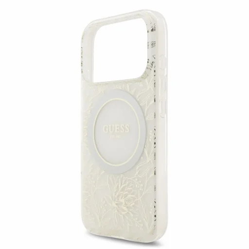 iPhone 18 Pro biele puzdro Guess IML Flowers Allover Strap MagSafe - 5