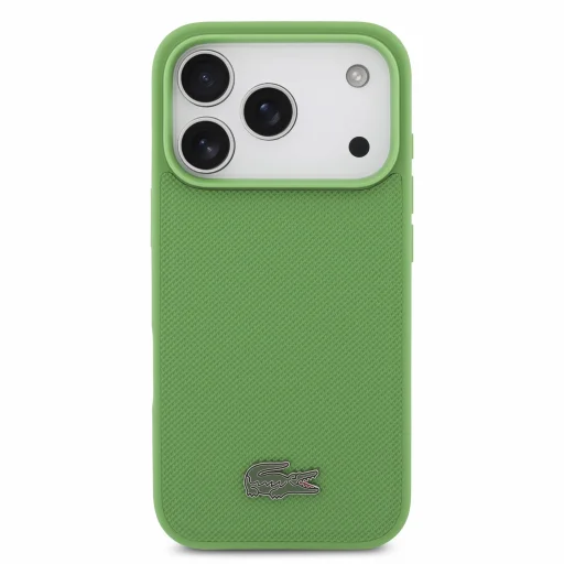 iPhone 18 Pro estragónovo zelené puzdro Lacoste Iconic Petit Pique PVC MagSafe s kovovým logom - 3