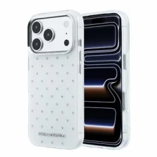 iPhone 18 Pro Biely Karl Lagerfeld IML štrasový MagSafe kryt