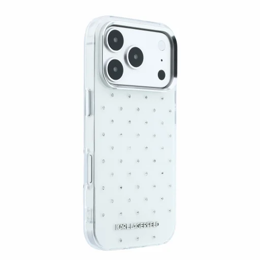 iPhone 18 Pro Biely Karl Lagerfeld IML štrasový MagSafe kryt - 4